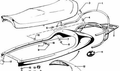 Junta de estanqueidad OEM 52531233313 para BMW R50. Original BMW.
