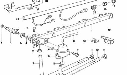 Anillo de seguridad OEM 12521718127 para BMW E30, E34, Z1. Compatible con modelos como 320i, 325i. Repuesto original BMW para fijación en sistemas eléctricos y de inyección.