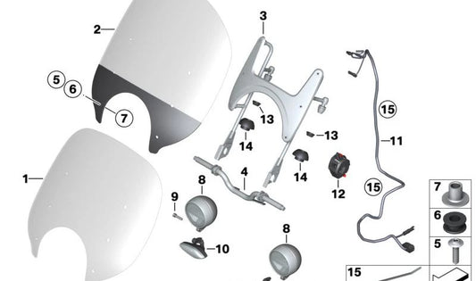 Intermitente LED delantero derecho OEM 63139898706 para BMW Motorrad RK34 R 18 (L11) desde 05/2020 hasta 07/2024. Original BMW Motorrad.