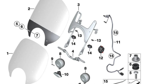 Intermitente LED delantero derecho OEM 63139898706 para BMW Motorrad RK34 R 18 (L11) desde 05/2020 hasta 07/2024. Original BMW Motorrad.