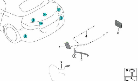 OEM GPS Antenna 65206838600 for BMW G29 Z4. Original BMW.