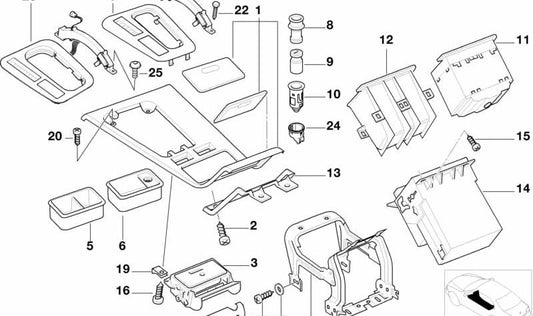 Verzierungsauswahlhebel für BMW E38 (OEM 51168221520). Original BMW