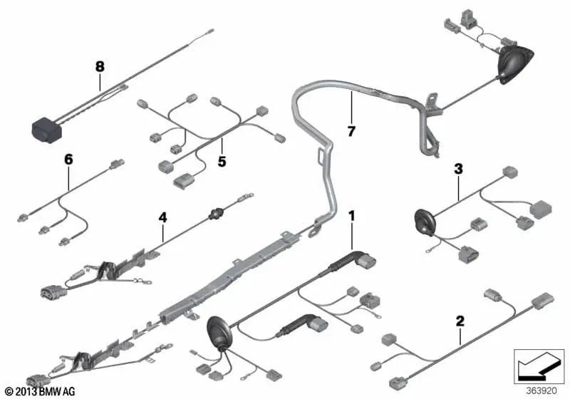 Power Steering Cable Kit for BMW 5 Series F07, F10, F11, 6 Series F06, F12, F13, 7 Series F01 (OEM 61129271742). Original BMW