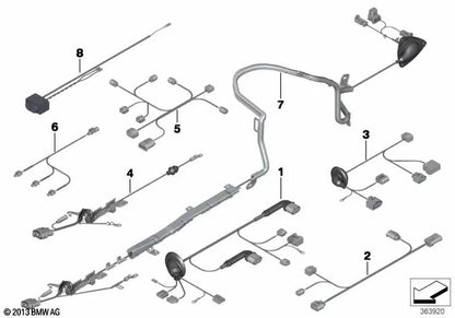 Power Steering Cable Kit for BMW 5 Series F07, F10, F11, 6 Series F06, F12, F13, 7 Series F01 (OEM 61129271742). Original BMW