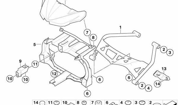 Cubierta de instrumentos OEM 46637695475 para BMW Motorrad K1200R, K1200R Sport, K1300R. Original BMW Motorrad.