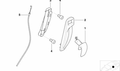 Palanca exterior izquierda para BMW E46, E64 (OEM 52108267507). Original BMW