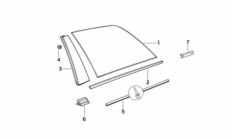 Moulage arrière droit OEM 51368120854 noir pour la série BMW 5 E34 (modèles 518g, 518i, 520i, 525i). BMW d'origine.