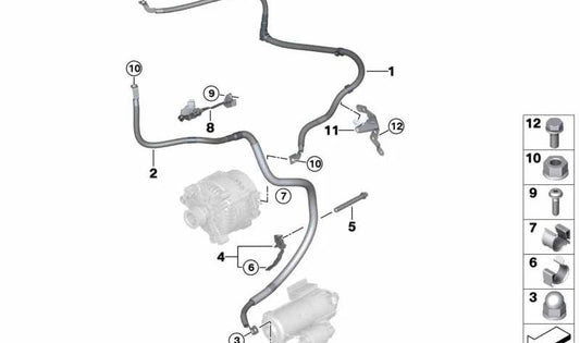 Cable generador OEM 12428483814 para BMW G20, G20N, G21, G21N, G22, G22N, G23, G23N, G26, G26N, G42, G28, G28N. Repuesto original BMW.