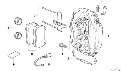 Juego de pastillas de freno sin amianto OEM 34116761254 para BMW E38. Original BMW.