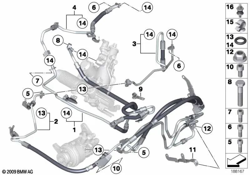 Return Pipe for BMW 5 Series F07, 7 Series F01, F02 (OEM 32416796375). Original BMW