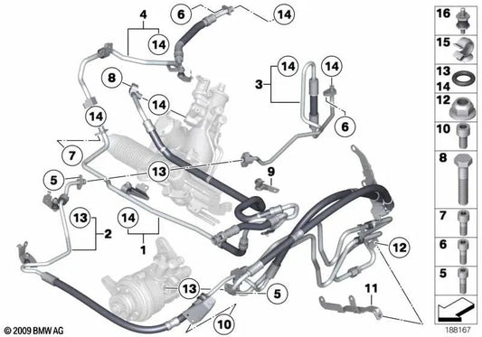 Return Pipe for BMW 5 Series F07, 7 Series F01, F02 (OEM 32416796375). Original BMW