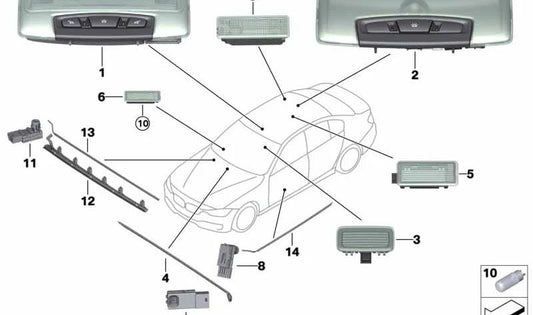 Guía de luz para cuadro de instrumentos OEM 63319367711 para BMW F52 118i, 120i, 125i. Compatible con modelos desde 2017 hasta 2023. Recambio original BMW.