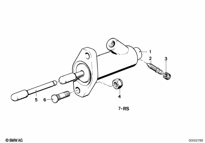 Kupplungsrezeptorzylinder für BMW E30, E28, E34, E23, E32 (OEM 21521114536). Original BMW.