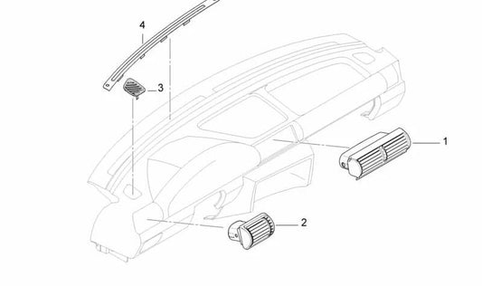 Embellecedor de tobera deshelado derecho OEM 64228185730 para BMW Serie 3 E36 (316g, 316i, 318i, 318is). Original BMW.