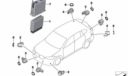 Sensor de aparcamiento (PDC) ultrasónico Jucarobeige OEM 66209398992 para BMW F20, F21, F22, F23, F30, F31, F32, F33, F34, F36, F87, G30, G31, G32, G38, G11, G12, G01, G02, G05, G07, I01. Original BMW.
