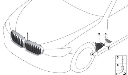 Front decorative grille for BMW G30N, G31N, G38N (OEM 51129852283). Original BMW.