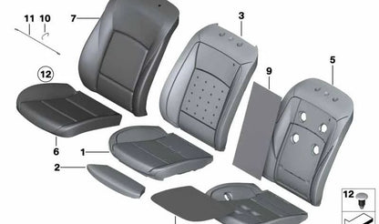 Base cushion OEM 52107310120 for BMW F07, F10, F11, F18, F01, F02. Compatible with front seats. Original BMW.