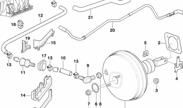 Tubo de vacío OEM 34301164812 para BMW E38. Original BMW.