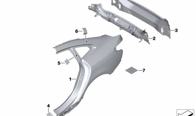 Revestimiento interior trasero OEM 41007955478 para BMW Serie 2 Gran Coupé (F44). Original BMW.