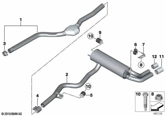 Rear Silencer for BMW F20N, F21N (OEM 18308597037). Original BMW