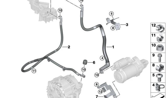 B+ OEM alternator connection cable 12427856819 for BMW F90, F91, F92, F93. Original BMW.