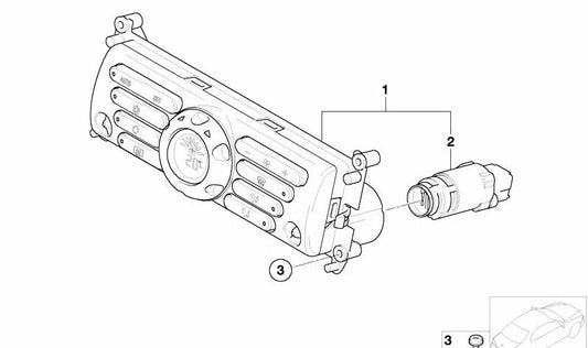 Mando de climatizador automático OEM 64116927684 para MINI R50, R53. Original MINI.