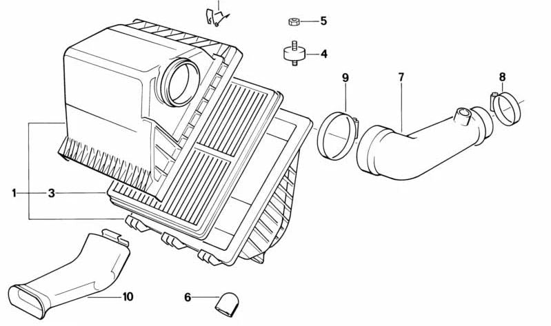 OEM Entrée Silencer 1371242304 pour BMW E34. Améliore le son du moteur et réduit les bruits d'admission. Remplacement BMW d'origine.