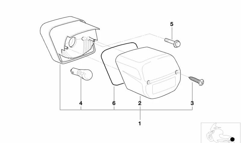 OEM rear glass 63212306242 for bmw r 1100 gs motorcycles, R 1100 R, R 850 GS, R 850 R, R 1150 Gs ... and more. Original BMW Motorrad.