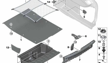 Abrazadera de montaje superior OEM 51478146943 para BMW E81, E82, E87, E88, F22, F23, F87, E36, E46, E91, E93, F30, F80, F36, E39, E84, E53, E89, i3 (I01). Original BMW.