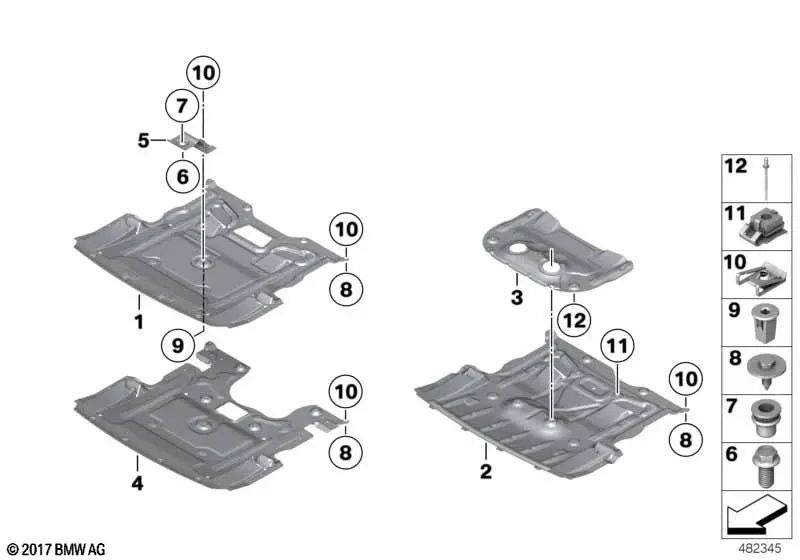 Tuerca de remache ciega de cabeza plana para BMW F07, F10, F11, F06, F13, F01N, F02N (OEM 51759218426). Original BMW