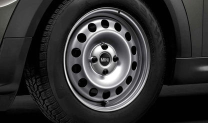 Llanta de acero estilo 12 OEM 36109803650 para MINI R60 y R61 (Cooper, Cooper ALL4, Cooper D) desde 2010 hasta 2016. Ideal como rueda de repuesto o invierno. Original MINI y BMW.