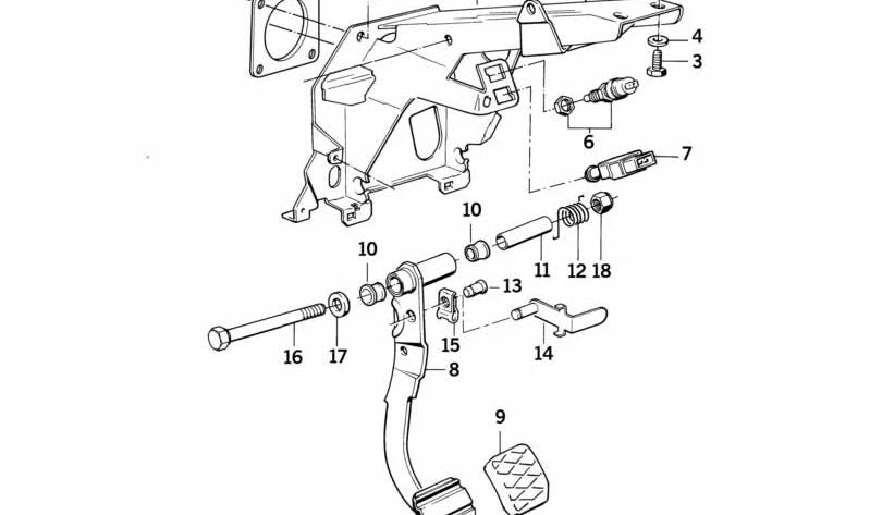 Brake lever for BMW 5 Series E34, 7 Series E32, 8 Series E31 (OEM 35211155965). Genuine BMW