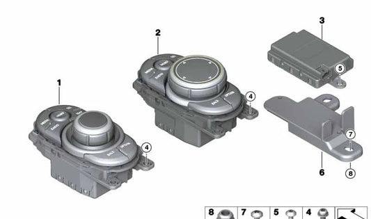 Mando controlador táctil OEM 65829347471 para BMW F20, F21, F22, F23, F30, F31, F34, F32, F33, F36, F80, F87, F45, F46, F07, F10, F11, F06, F12, F13, F01, F02, F48, F39, F25, F26, F15, F85, F16, F86, i3 I01, i8 I12, I15 y MINI F54, F55, F56, F57, F6
