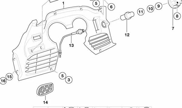 Cubierta interior OEM 46637651249 para BMW Motorrad R 1150 RT y R 850 RT. Original BMW Motorrad.