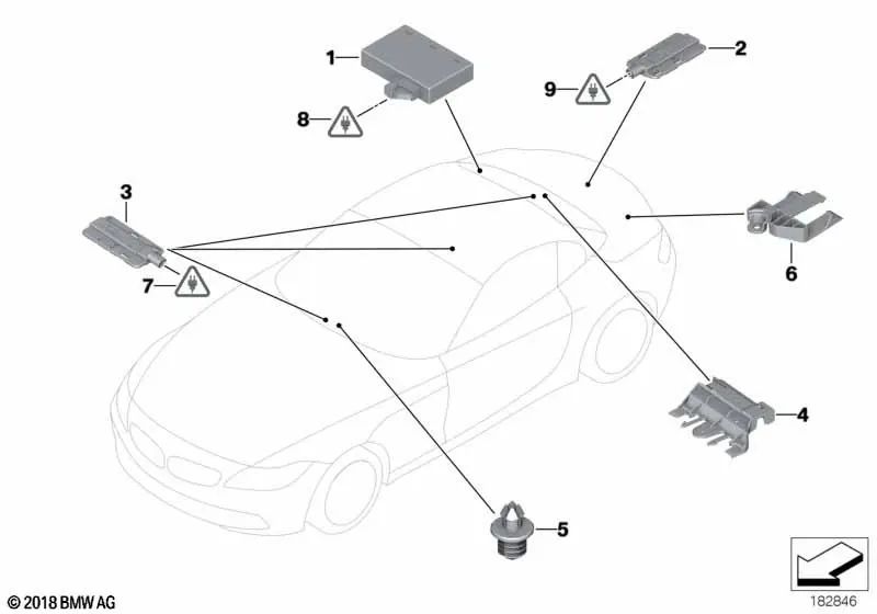 Convenience Access Control Unit for BMW E81, E82, E87, E88, E90, E91, E92, E84, E89 (OEM 61359134708). Original BMW.