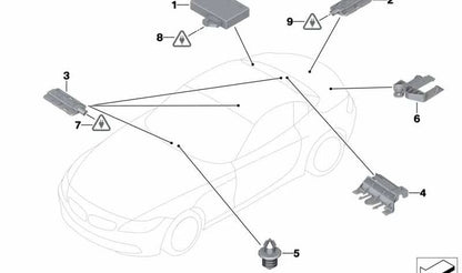 Soporte antena de ferrita OEM 65206934497 para BMW E81, E82, E87, E88, E90, E91, E92, E93, E84, E89. Original BMW.