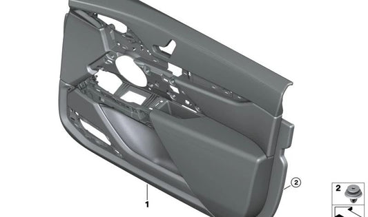 Revestimiento de puerta delantero izquierdo para BMW G70 (OEM 51415A56895). Original BMW