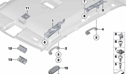 Black right rear roof Oem 51167312186 for BMW E81, E87, E90, E91, E60, E61, E84. Original BMW.
