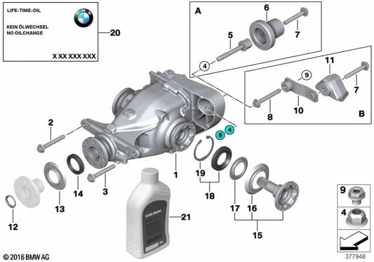 Hinterachse Getriebe für BMW E88, E90, E91, E92, E93, X1 E84 (OEM 33107591022). Original BMW