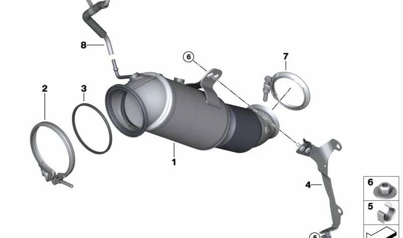 Manguera de forma OEM 18328685073 para BMW F20, F21, F22, F23, F30, F31, F34, F32, F33, F36, G30, G31, G32, G01, G02. Original BMW.