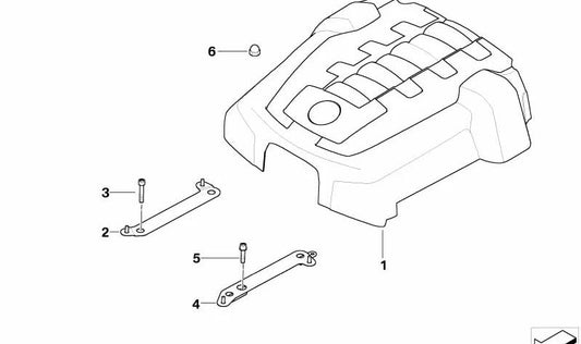 Capucha aislante motor OEM 11617535151 para BMW E60, E61, E63, E64, E65, E66 y E70. Reduce el ruido del motor. Original BMW.