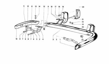Silentblock di gomma OEM 51119558125 per BMW 114, 1502, 1600, 1602 {tutti i modelli: 114.1502.1600.1600ti, 1602}. BMW originale BMW. Ideale per il paraurti anteriore e posteriore.