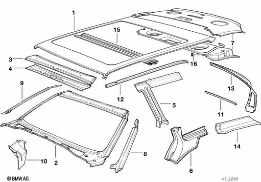 Écart de vent gauche pour la série BMW 5 E34 (OEM 41321973883). BMW d'origine.