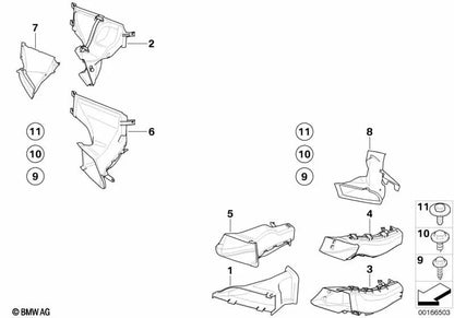 Guía de aire freno delantero izquierdo para BMW Serie 3 E90N, E91N (OEM 51747138415). Original BMW