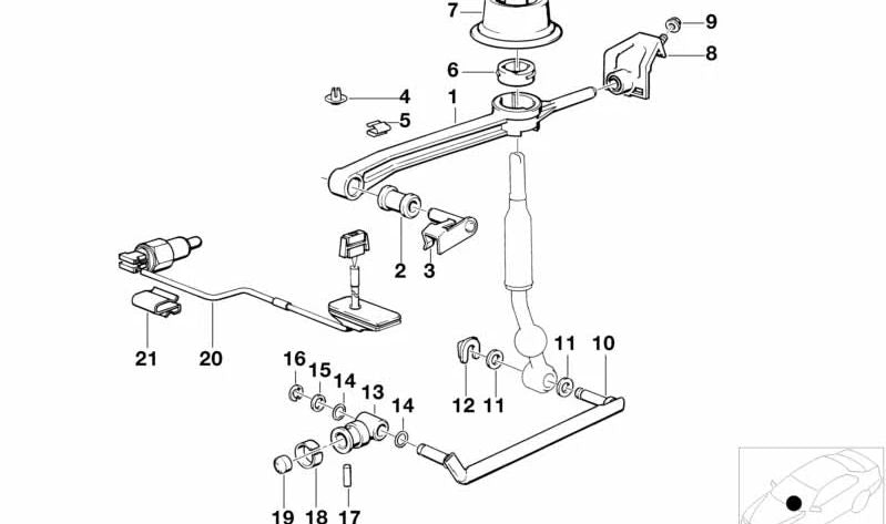 Wechseln Sie den Hebel für BMW E32 (OEM 25111220808). Original BMW