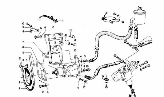 Correa trapezoidal OEM 32411268687 para BMW {E24,E28,E30,E31,E32,E34,E36,E38,E39,E46,E60,E61,E65,E66,E70,E83,E87,E90,E91,E92,Z3,Z4}. Original BMW.