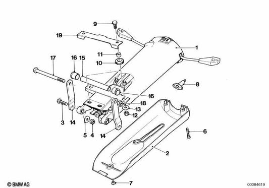 Levier de réglage du vol OEM 32312160193 pour BMW E32, E34. BMW d'origine.