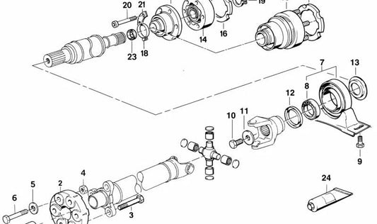 Fuelle protector de transmisión OEM 26111225015 para BMW E30, E28, E34, E24, E32 y Z1. Original BMW.