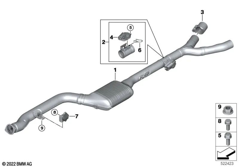 Exhaust valve actuator for BMW X5 G05, G05N, X6 G06, G06N, X7 G07, G07N (OEM 18307102448). Genuine BMW