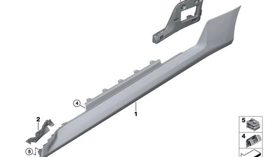 Couvercle d'étrier d'impression gauche pour BMW G87 (OEM 51777887597). BMW d'origine